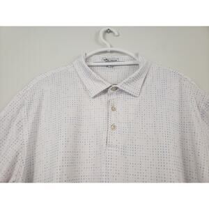 (Ju) Peter Millar Summer Comfort Mens Golf Polo Shirt Size XL Crosswords Print